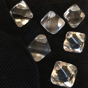 Clear Diamond Shaped Vintage Glass Beads